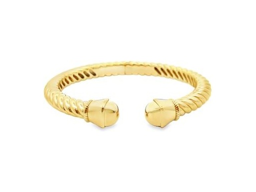 18K Yellow Gold Twisted Cuff Bracelet